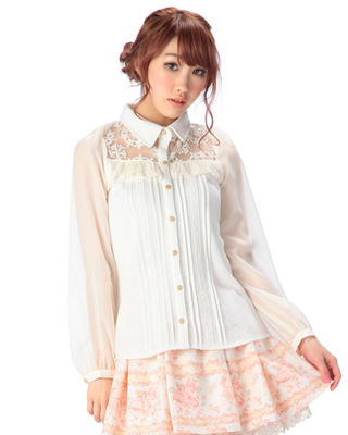 Embroidery Organza - Vendite giappone Lisa Lisa camicetta con