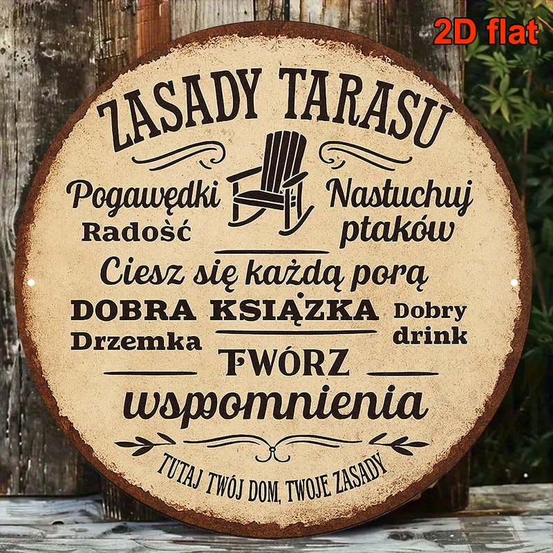 Embroidery Garden - Targa in alluminio 2D piatta, 20,32x20,32