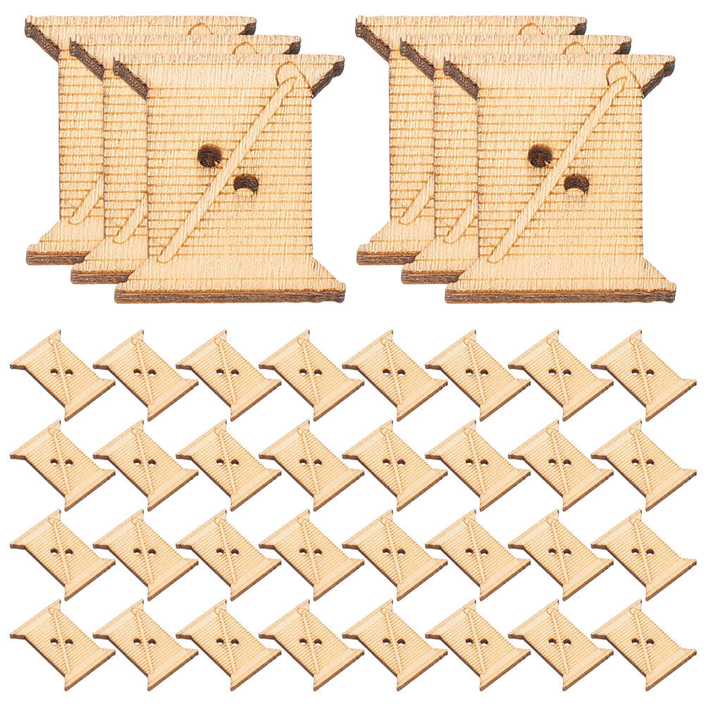Embroidery Stitch - 100 Pezzi Bobine in Legno per