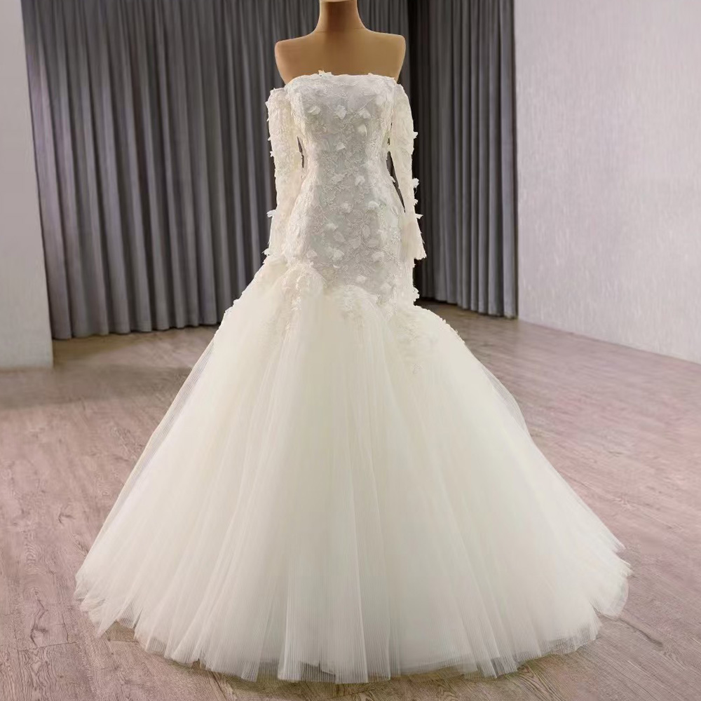 Embroidery Organza - Abito da sposa senza spalline stile