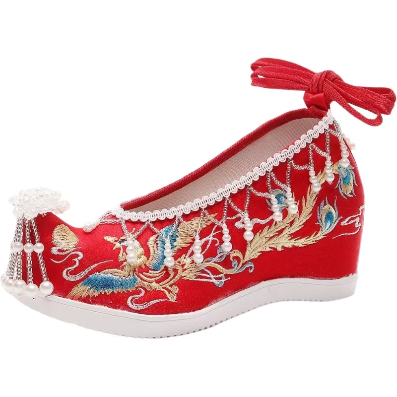 Embroidery Beads - Scarpe da sposa nuove ricamate rosse