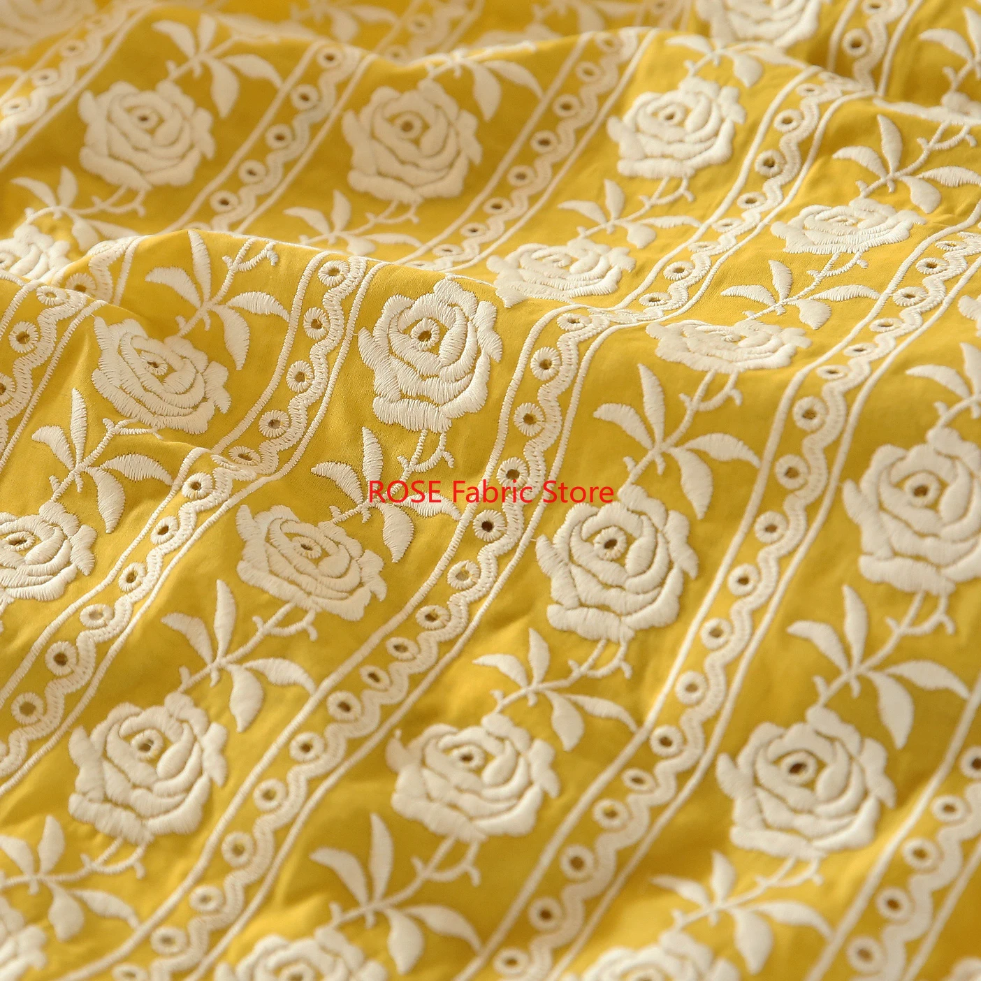 Embroidery Yellow Dress - Tessuto per abbigliamento fai da te