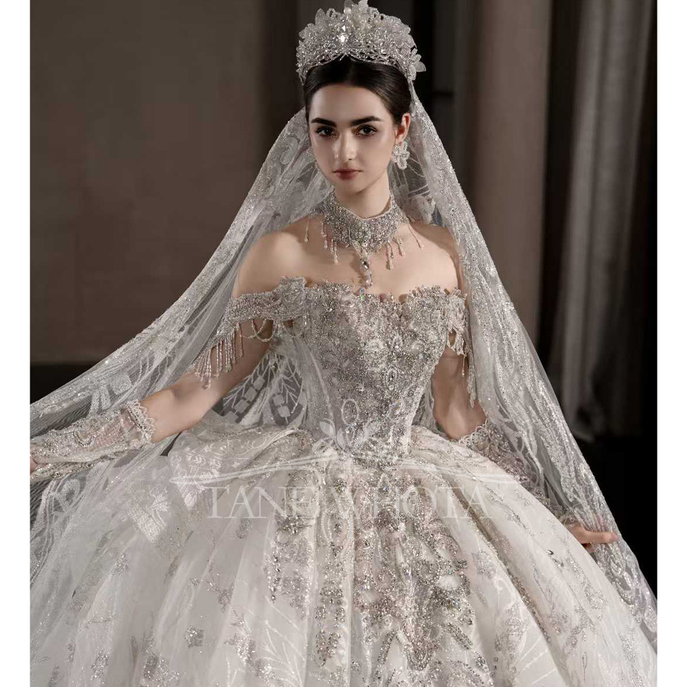 Abito da Sposa di Lusso con Pe - Embroidery Organza recensione e prezzo