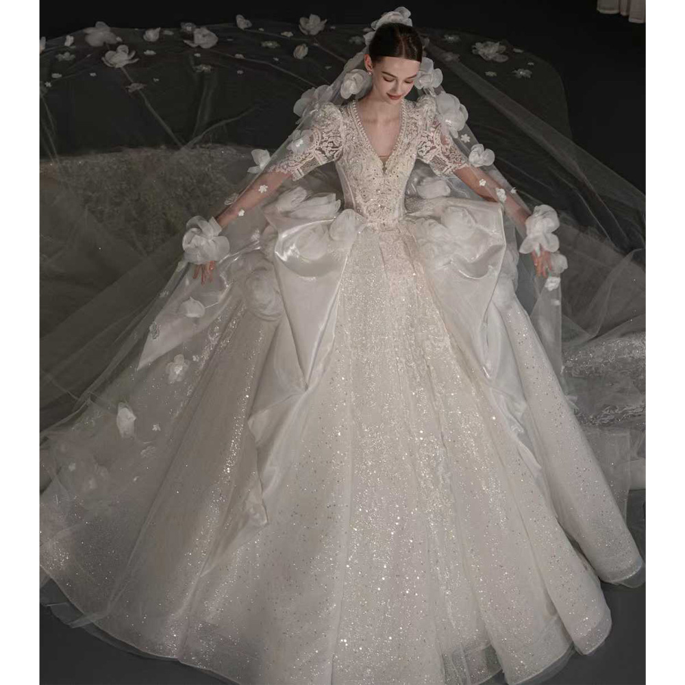 Abito da sposa di lusso con sc - Embroidery Organza recensione e prezzo