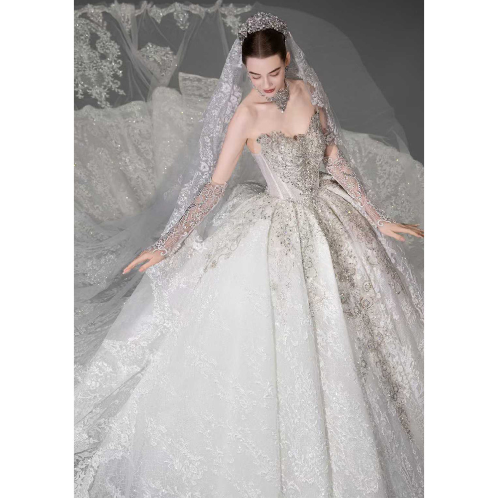 Abito da Sposa di Lusso con Sp - Embroidery Organza recensione e prezzo
