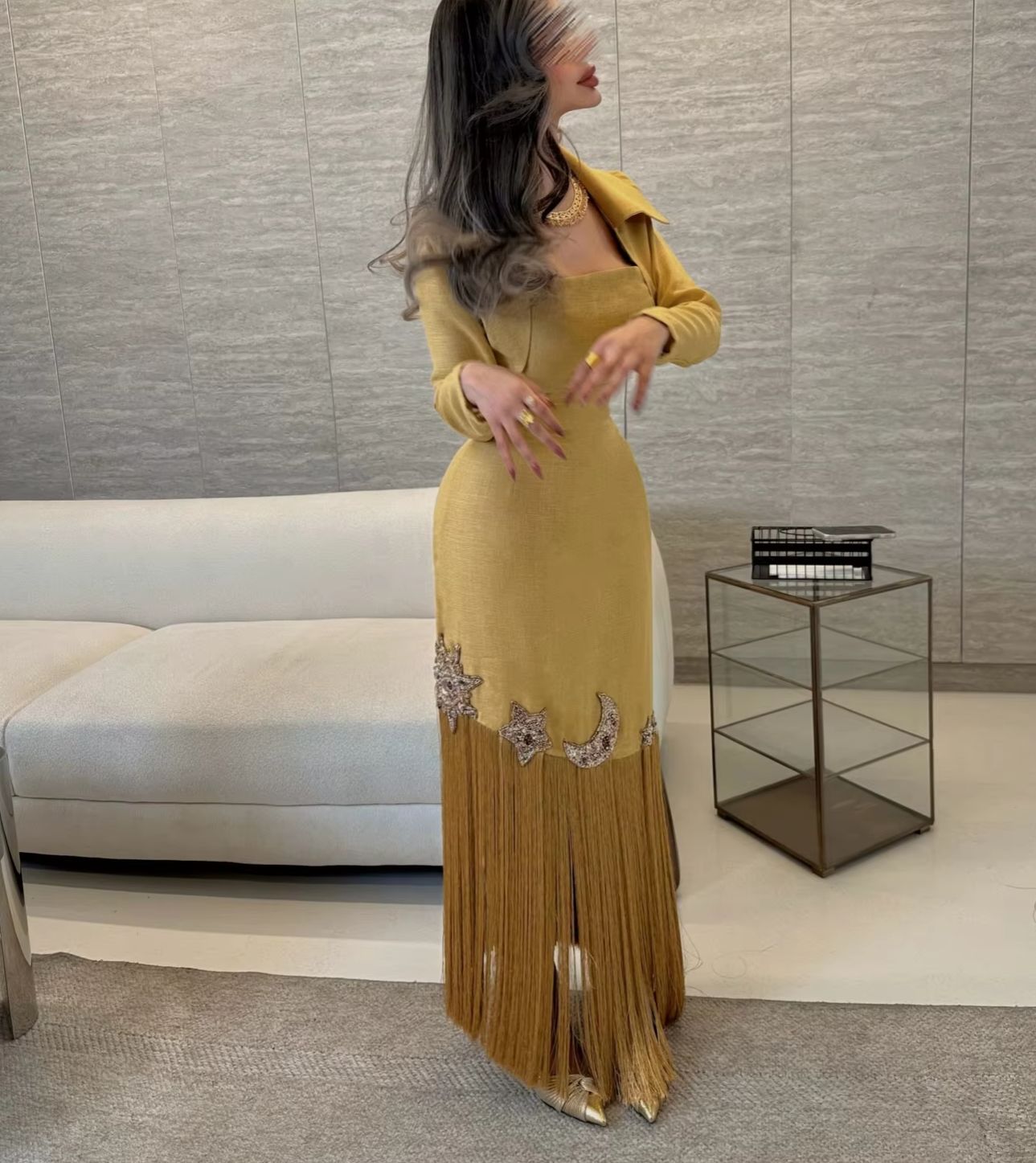 Abiti da Sera Eleganti Persona - Embroidery Yellow Dress recensione e prezzo
